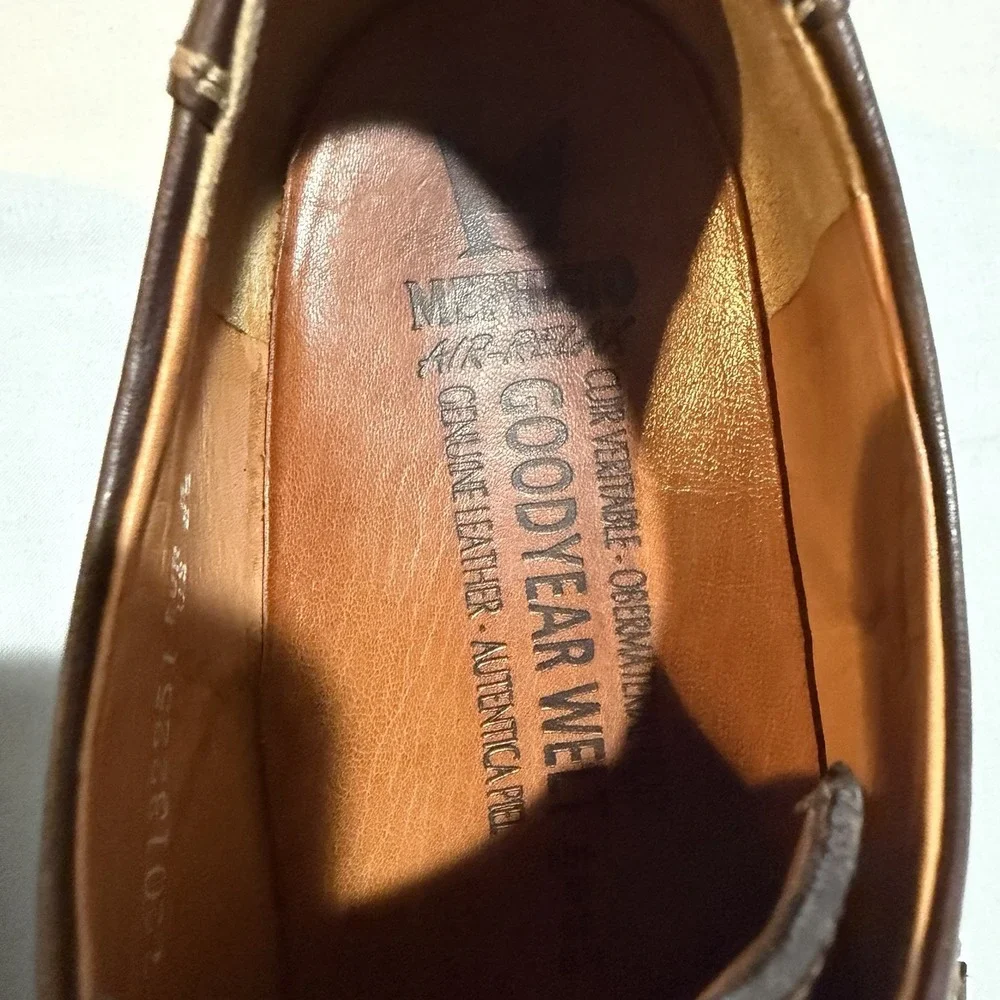 Mephisto Goodyear Welt Leather  Derby Shoes Dark Brown Men's 8.5 US